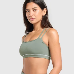 Best Gymshark Contrast Seamless Sports Bra UnitGreen