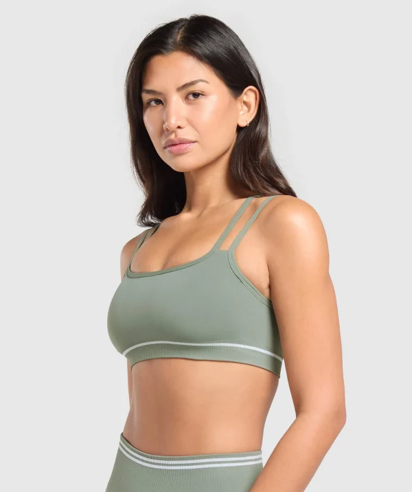 Best Gymshark Contrast Seamless Sports Bra UnitGreen