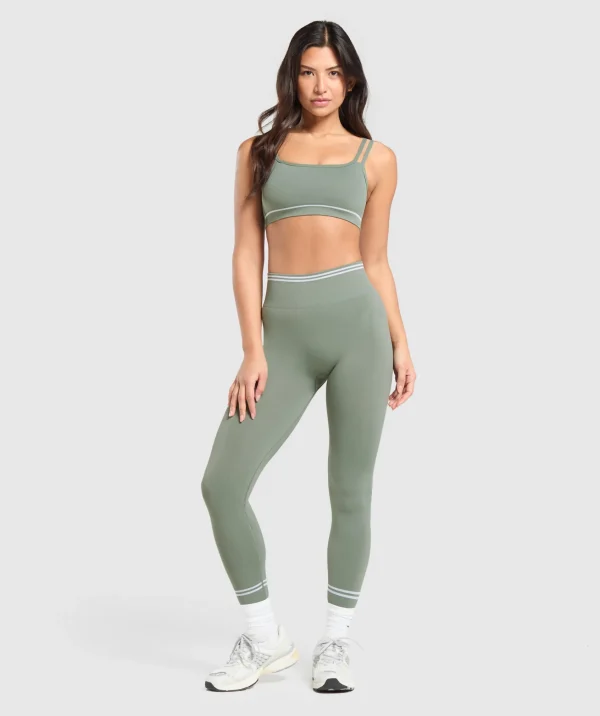 Best Gymshark Contrast Seamless Sports Bra UnitGreen