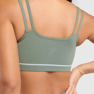 Best Gymshark Contrast Seamless Sports Bra UnitGreen