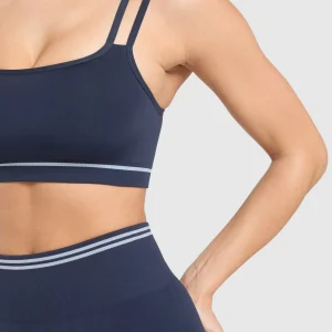 Online Gymshark Contrast Seamless Sports Bra HeavyBlue