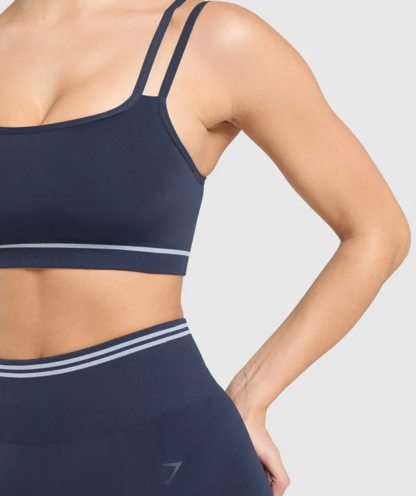 Online Gymshark Contrast Seamless Sports Bra HeavyBlue