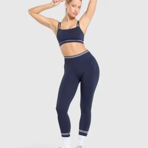 Online Gymshark Contrast Seamless Sports Bra HeavyBlue