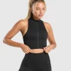 Hot Gymshark Corset Seamless Crop Tank Black