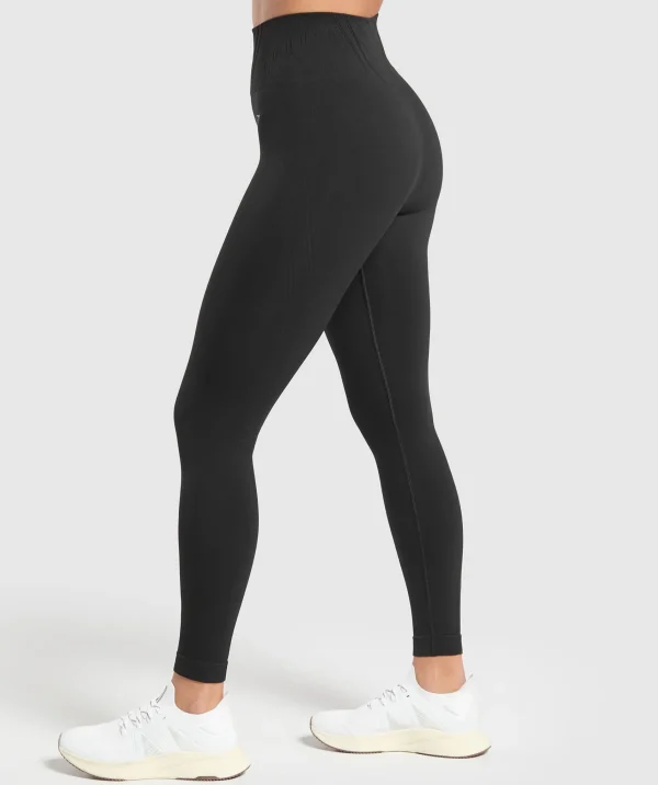 Hot Gymshark Corset Seamless Leggings Black