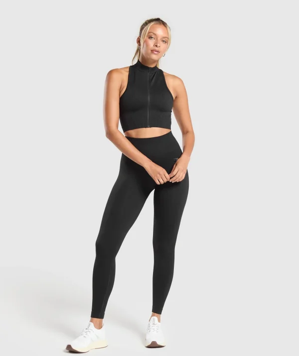 Hot Gymshark Corset Seamless Leggings Black