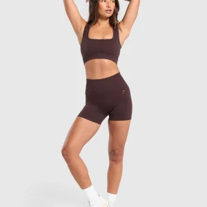 Hot Gymshark Corset Seamless Shorts HeritageBrown