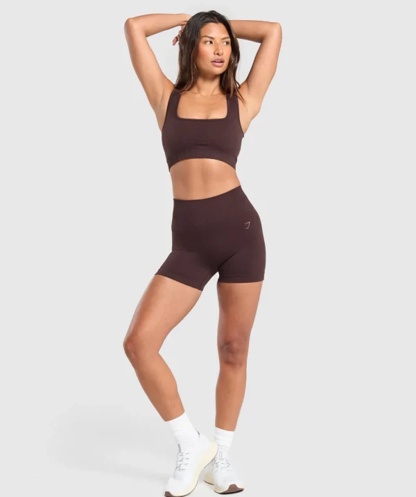 Hot Gymshark Corset Seamless Shorts HeritageBrown