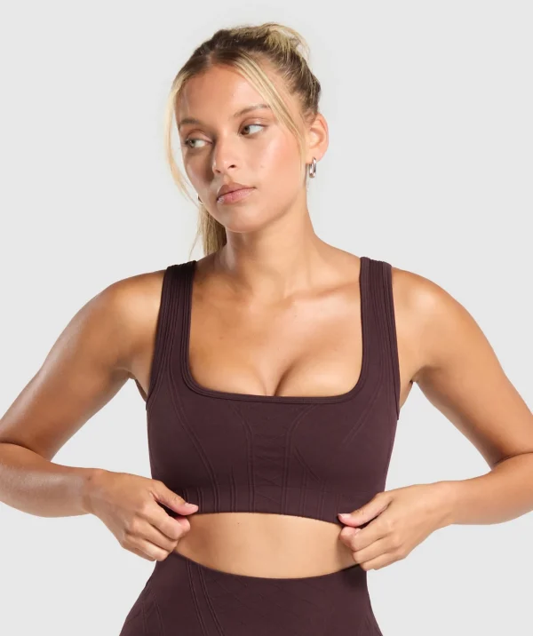 Hot Gymshark Corset Seamless Sports Bra HeritageBrown