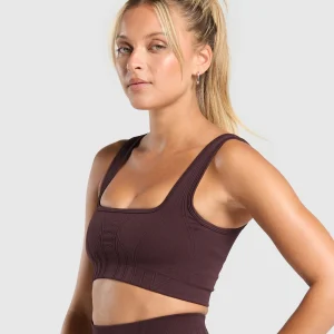 Hot Gymshark Corset Seamless Sports Bra HeritageBrown