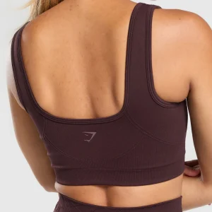 Hot Gymshark Corset Seamless Sports Bra HeritageBrown