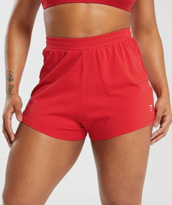 Discount Gymshark Cotton Graphic Shorts JamzRed