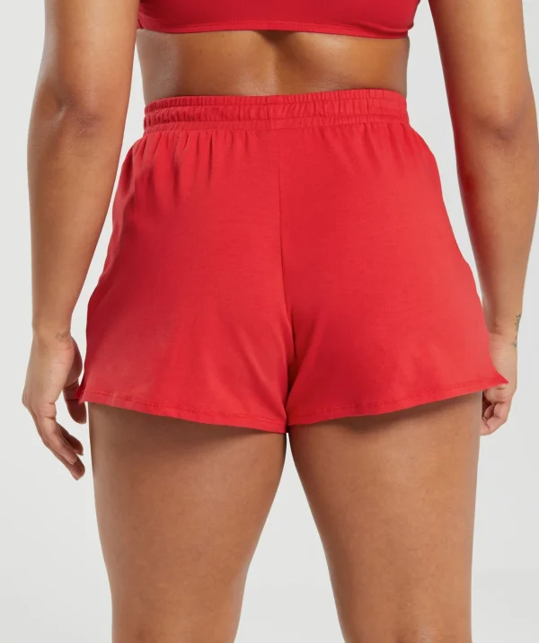 Discount Gymshark Cotton Graphic Shorts JamzRed