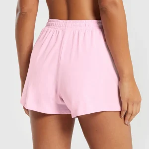 Hot Gymshark Cotton Graphic Shorts DollyPink