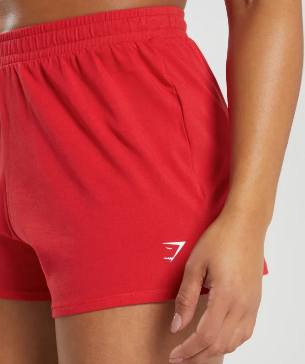 Discount Gymshark Cotton Graphic Shorts JamzRed