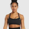 Outlet Gymshark Cotton Lifting Sports Bra Black