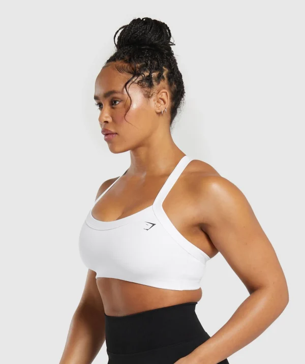 Hot Gymshark Cotton Lifting Sports Bra White