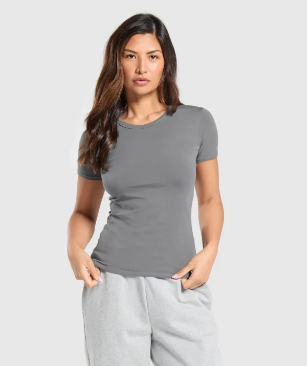 Hot Gymshark Cotton T-Shirt BrushedGrey