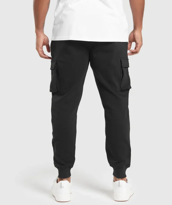 Fashion Gymshark Crest Cargo Joggers Black