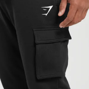 Fashion Gymshark Crest Cargo Joggers Black