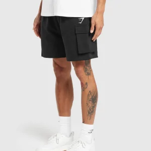 Best Gymshark Crest Cargo Shorts Black