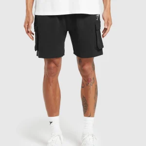 Best Gymshark Crest Cargo Shorts Black