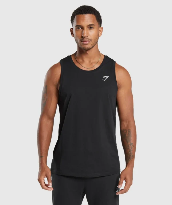 Fashion Gymshark Crest Cotton Tank Black