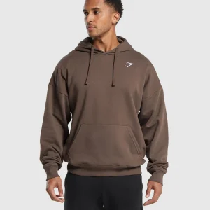 Online Gymshark Crest Oversized Hoodie WalnutBrown