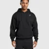 Best Gymshark Crest Oversized Hoodie Black