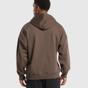 Online Gymshark Crest Oversized Hoodie WalnutBrown