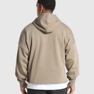 Sale Gymshark Crest Oversized Hoodie LifestyleBrown