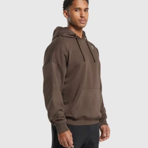 Online Gymshark Crest Oversized Hoodie WalnutBrown