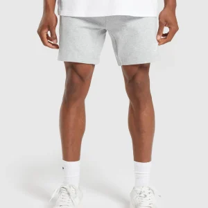 Discount Gymshark Crest 7" Shorts LightGreyMarl