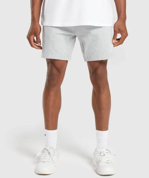 Discount Gymshark Crest 7" Shorts LightGreyMarl