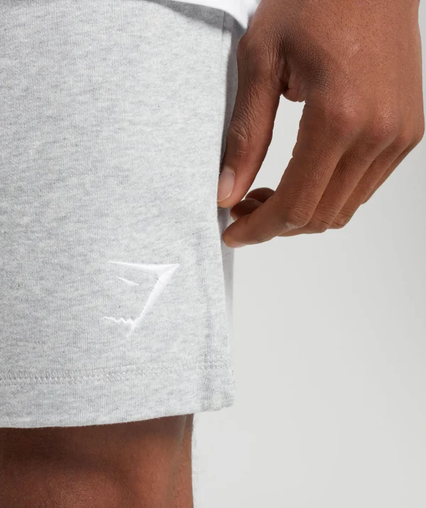 Discount Gymshark Crest 7" Shorts LightGreyMarl