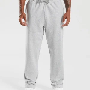 Outlet Gymshark Crest Straight Leg Joggers LightGreyMarl