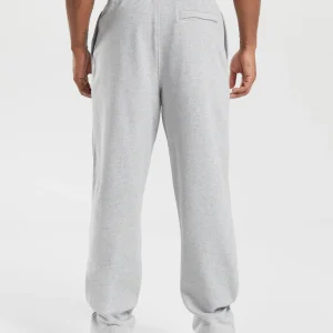 Outlet Gymshark Crest Straight Leg Joggers LightGreyMarl