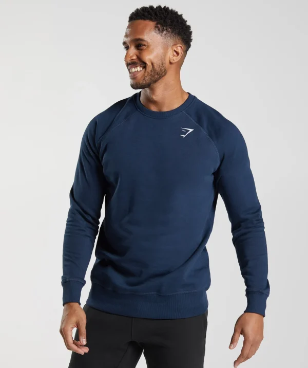 Outlet Gymshark Crest Sweatshirt Navy