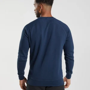 Outlet Gymshark Crest Sweatshirt Navy