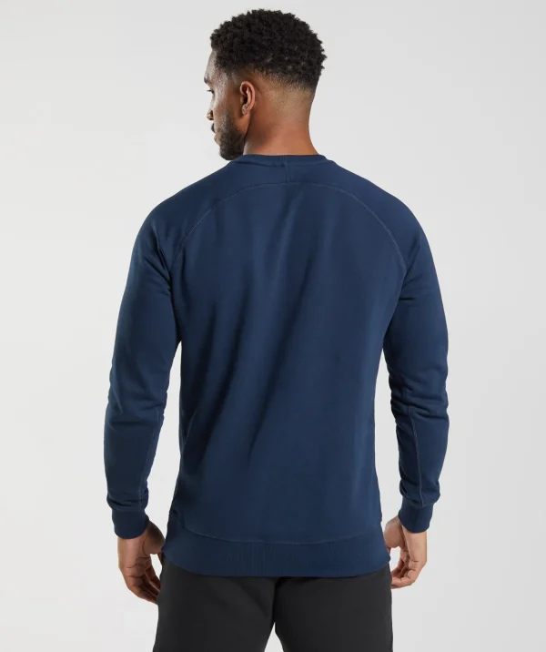 Outlet Gymshark Crest Sweatshirt Navy