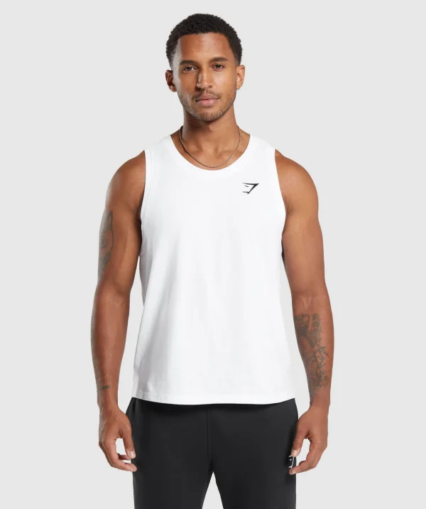 Fashion Gymshark Crest Tank White