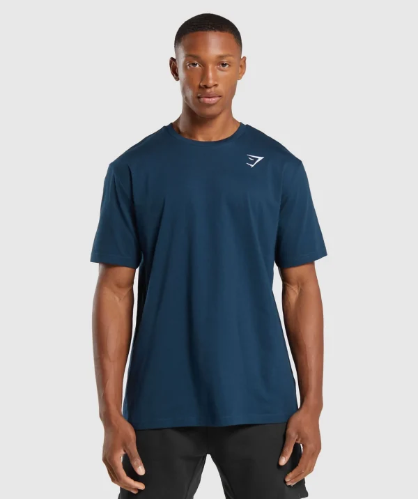 Discount Gymshark Crest T-Shirt Navy