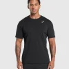 Clearance Gymshark Crest T-Shirt Black