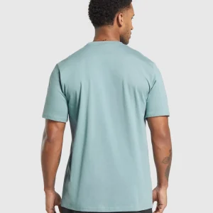 Fashion Gymshark Crest T-Shirt RestBlue