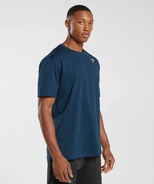 Discount Gymshark Crest T-Shirt Navy