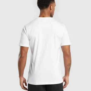 New Gymshark Crest V-Neck T Shirt White