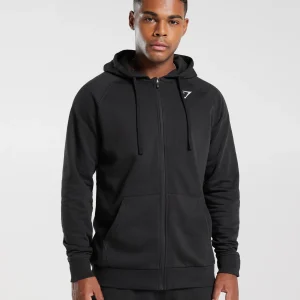 Best Gymshark Crest Zip Up Hoodie Black