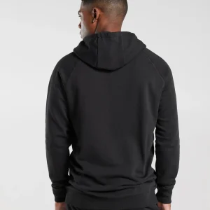 Best Gymshark Crest Zip Up Hoodie Black