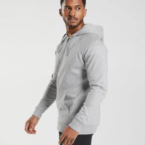 Hot Gymshark Crest Zip Up Hoodie LightGreyMarl