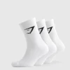 Discount Gymshark Crew Socks 3pk White